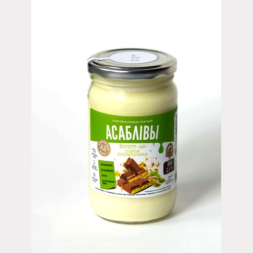 Йогурт «АСАБЛIВЫ» со вкусом дубайского шоколада